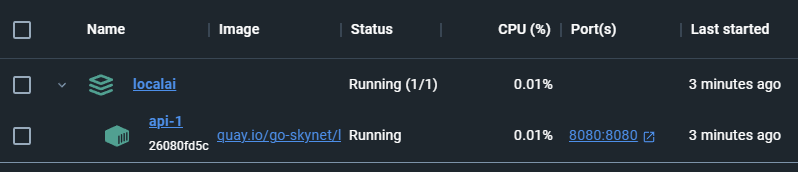 Docker container info