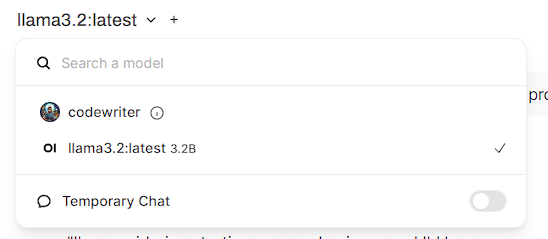 Change Model in Chat